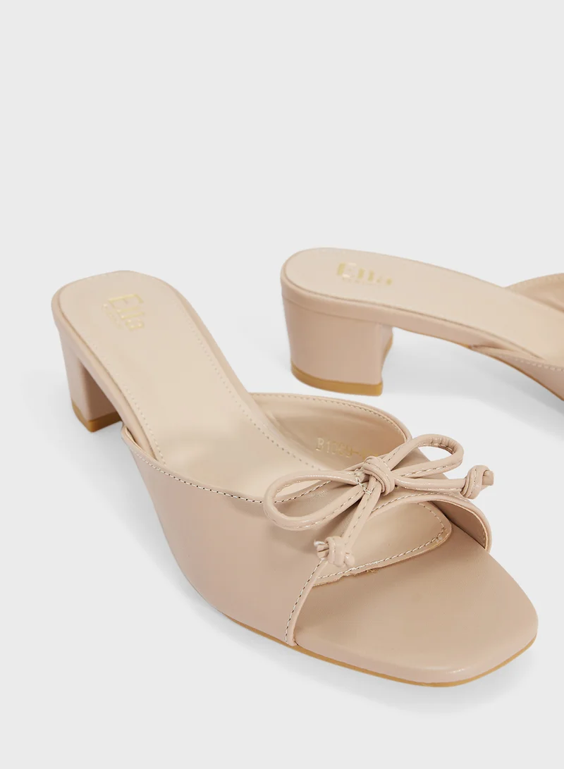 ELLA Heeled Mule With Bow