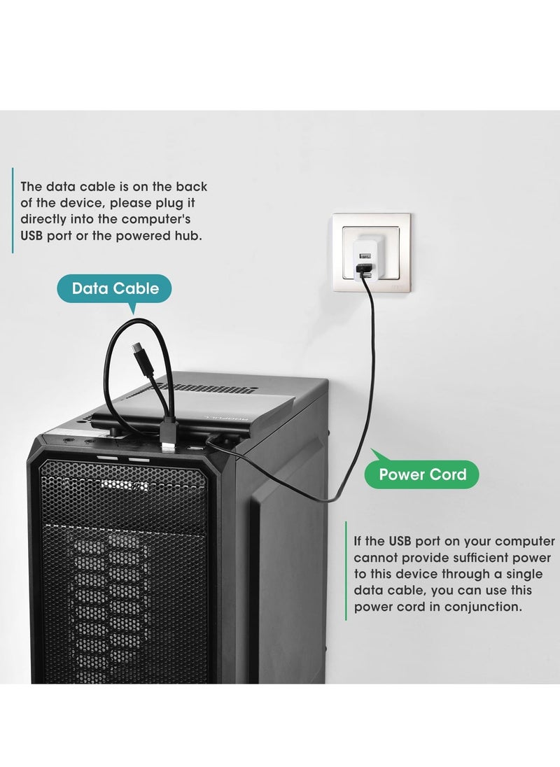 بوينت - مشغل دي في دي بوينت خارجي سي دي/دي في دي USB 3.0/نوع C، محرك اقراص ضوئية رفيع CD/DVD ROM، قارئ اعادة كتابة محمول للكمبيوتر واللاب توب وماك بوك وماك وويندوز 7/8.1/10 لينكس او اس - Image 1