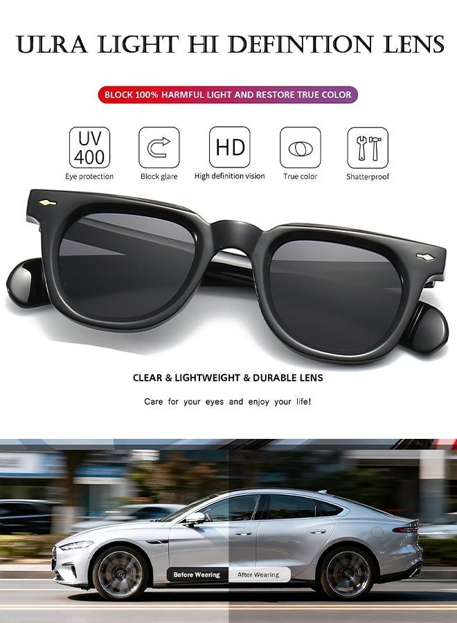 CIKJUK Square Sunglasses Women Men Classic Thick Frame Men's Women's Sunglass UV400 Protection Sun Glasses Cool Shades Daily Sun Glas - Image 2