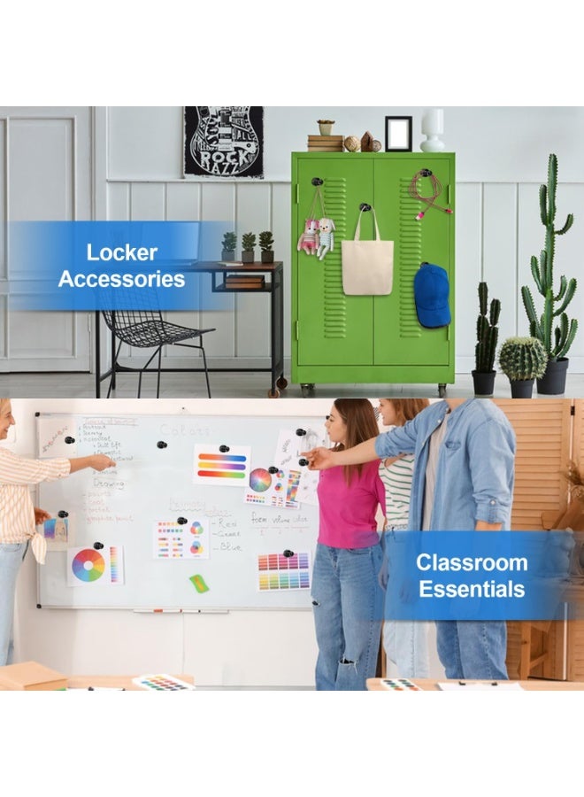 general Fridge Magnets 12Pcs Refrigerator Whiteboard Small Strong Magnet Classroom Kitchen Accessories Decorative Locker Set Decor Must Haves Office Calendar Refrigerador Magnetic Cute Crafts Black - Image 2