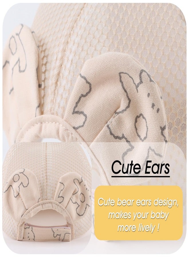 Peecabe Cute Baby Baseball Cap Sun Protection Infant Toddler Sun Hat for Boys and Girls 6-24 Months Breathable Mesh Backing Hat (6-24 Months, A-Beige Bear) - Image 4