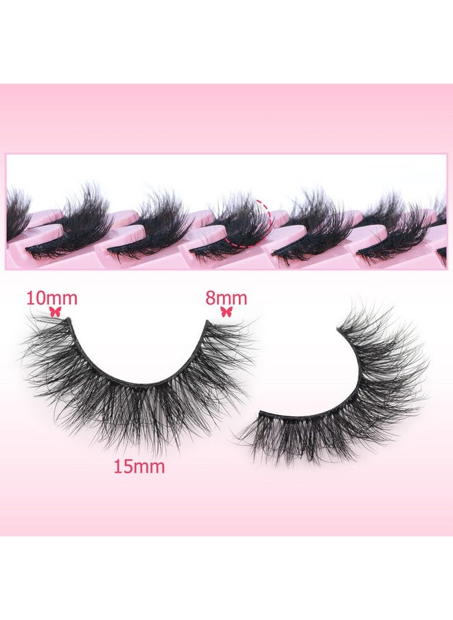 FANXITON Wispy False Eyelashes Natural Look Short Mink Lashes Fluffy Curly 3D Faux Mink Eyelashes 7 Pairs Pack  - Image 2