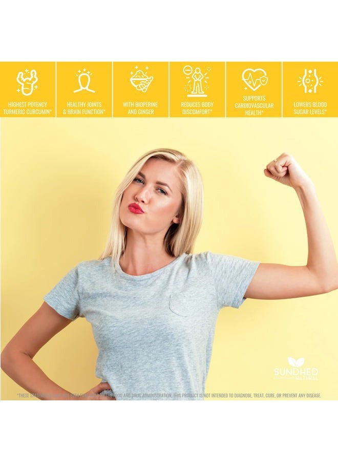 Sundhed Natural كبسولات الكركم النقي (60 كبسولة) - مكمل كركم طبيعي 100% مع 95% من الكركمين القياسي - أقراص كركم قوية، مكملات دعم المفاصل الكركم - Image 5