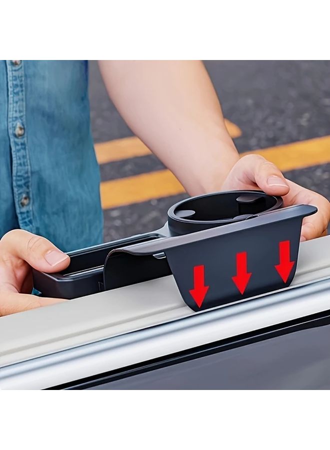 Multifunctional Car Door Organizer ABS Storage Box with Hanging Bag Phone Holder Cup Holder - Image 4