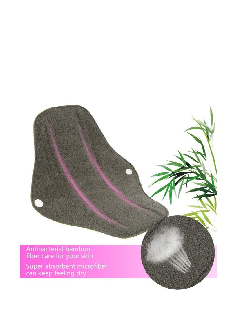 Y&D 5 Pack  Reusable Sanitary Pads  Bamboo Charcoal Towels Washable Waterproof Menstrual Absorbent Cloth Medium to Heavy Flow Eco Friendly Pads  - Image 2