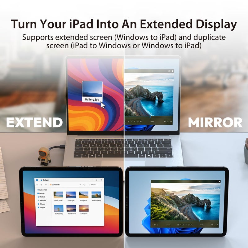 j5create AeroDrop CrossLink Wireless Dongle - Instant Share Files, Photos, Keyboard, Mouse, and Screen Between iPhone/iPad/Android and Windows Computer (JUAW22) - Image 3