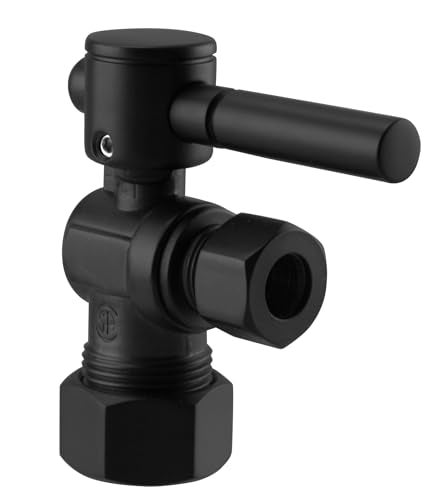 Westbrass R105BL-62 1/4-Turn Lever Handle Angle Stop Shut Off Valve, 5/8" OD x 3/8" OD, Matte Black - Image 4