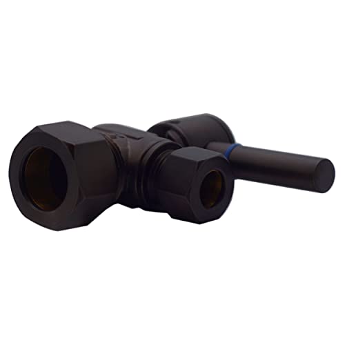 Westbrass R105BL-62 1/4-Turn Lever Handle Angle Stop Shut Off Valve, 5/8" OD x 3/8" OD, Matte Black - Image 5