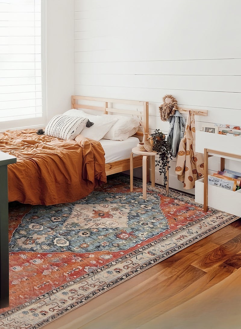 EzzySo Retro Style Rug - Gorgeous Colors, Exquisite Patterns, Machine Washable, Anti - Slip, Soft Low - Pile for Patio, Living Room, Bedroom & More - Image 2