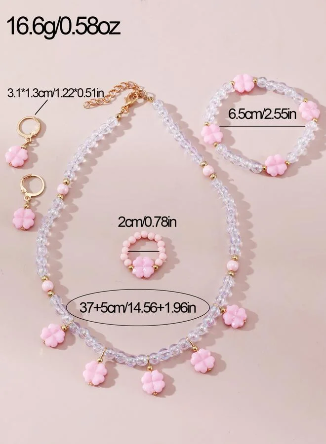 Take Two  Pack of 4 - Beaded Necklace with Bracelet and Rings with Earrings for Women | Best Price UAE