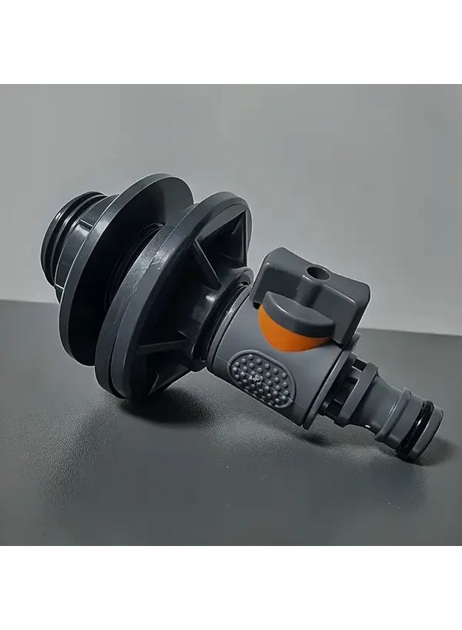 Heavy Duty PVC IBC Barrel Adapter Deluxe 1pc With Valve Industrial Grade Pressure Design Rainwater Collection Connector Kit Quick Install Dual Standard Hoses BSP NPT Threads Durable Leak Proof For Garden Lawn And Outdoor Watering System Robust Construction - Image 3