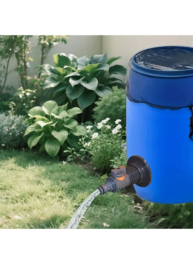 Heavy Duty PVC IBC Barrel Adapter Deluxe 1pc With Valve Industrial Grade Pressure Design Rainwater Collection Connector Kit Quick Install Dual Standard Hoses BSP NPT Threads Durable Leak Proof For Garden Lawn And Outdoor Watering System Robust Construction - Image 4