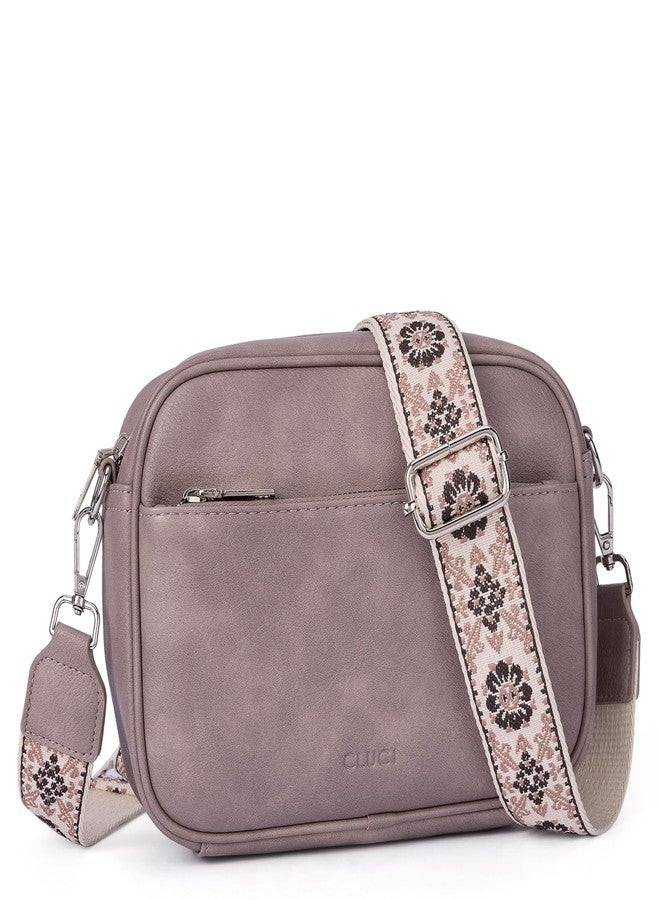 CLUCI Crossbody Bags for Women, Vegan Leather Shoulder Handbags 2024，Purses for Women with Adjustable Wide Strap, Darkpurple, Crossbody - Image 1