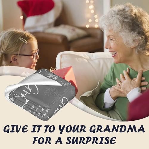 AJIIUSV Grandma Birthday Gifts, Grandma Blanket from Grandkids, Gift for Grandmother Mothers Day Christmas, to My Grandmother Throw Blanket 50"x60" - Image 4