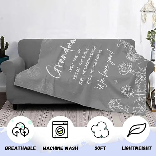 AJIIUSV Grandma Birthday Gifts, Grandma Blanket from Grandkids, Gift for Grandmother Mothers Day Christmas, to My Grandmother Throw Blanket 50"x60" - Image 3