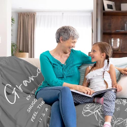 AJIIUSV Grandma Birthday Gifts, Grandma Blanket from Grandkids, Gift for Grandmother Mothers Day Christmas, to My Grandmother Throw Blanket 50"x60" - Image 5