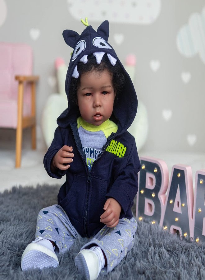 iCradle Reborn Baby Dolls Boy Black Biracial African American Realistic Newborn Baby Dolls Lifelike Ethnic Silicone Reborn Toddler Doll Toy Accessories Gift for Collection & Kids Age 3+ - Image 3