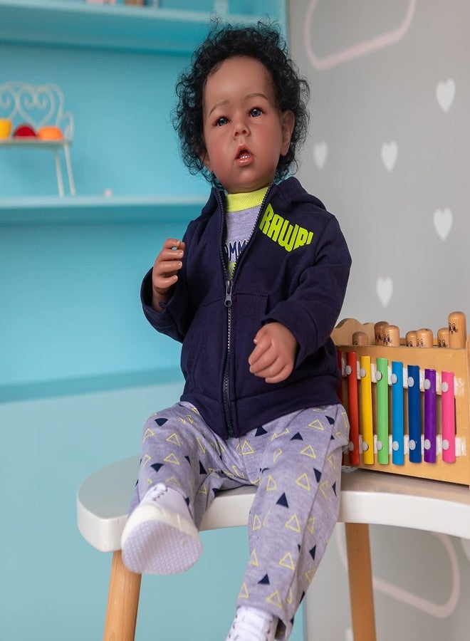 iCradle Reborn Baby Dolls Boy Black Biracial African American Realistic Newborn Baby Dolls Lifelike Ethnic Silicone Reborn Toddler Doll Toy Accessories Gift for Collection & Kids Age 3+ - Image 4