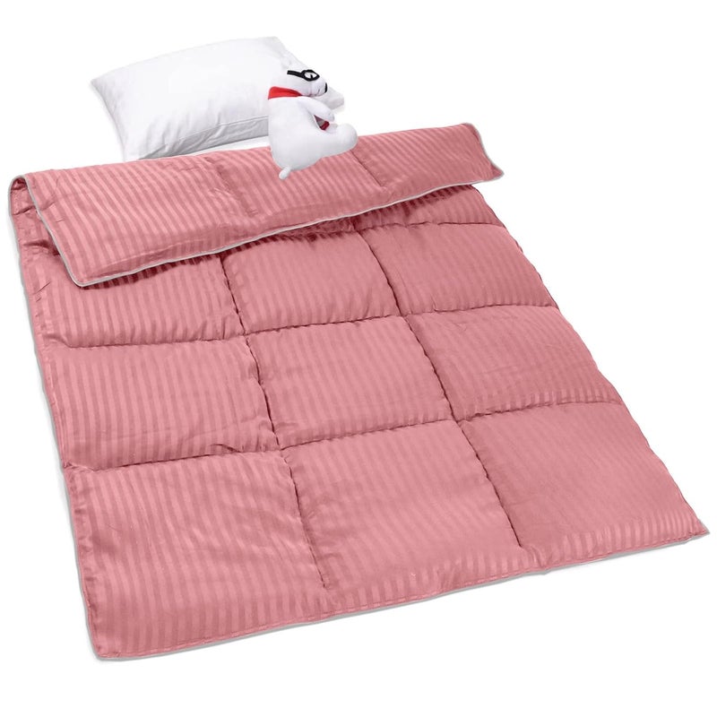 ZPECC Toddler Down Alternative Comforter, 39x47 Hypoallergenic Baby Blanket Quilt, Soft Breathable Lightweight All Season Kids Duvet Insert for Crib Stroller Cot Daycare, Dusty Rose - Image 1