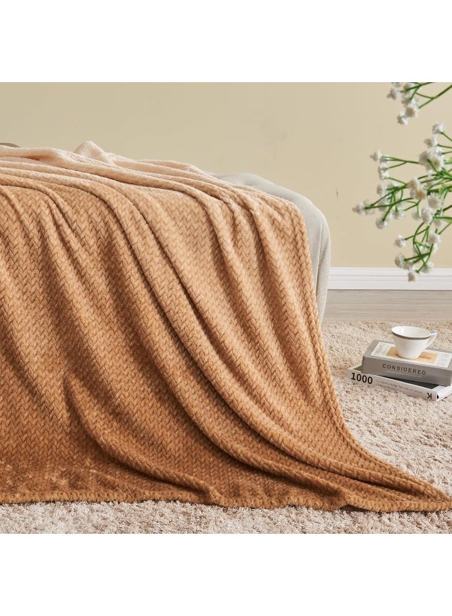 نيو كوزبلاي Newcosplay Super Super Throw بطانية Ombre Brown Premium Flannel Flannel Leaves Leaves Blegh Lightweight Bed Alloy Show (Ombre Brown Throw (50 "" x60 "")) - Image 5