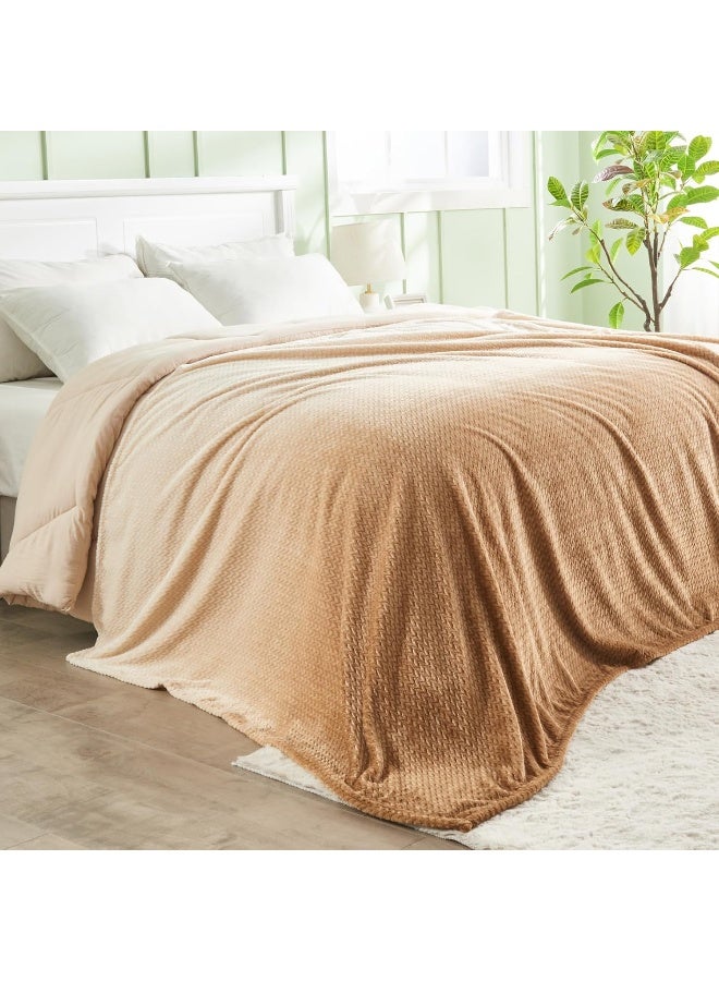 نيو كوزبلاي Newcosplay Super Super Throw بطانية Ombre Brown Premium Flannel Flannel Leaves Leaves Blegh Lightweight Bed Alloy Show (Ombre Brown Throw (50 "" x60 "")) - Image 4