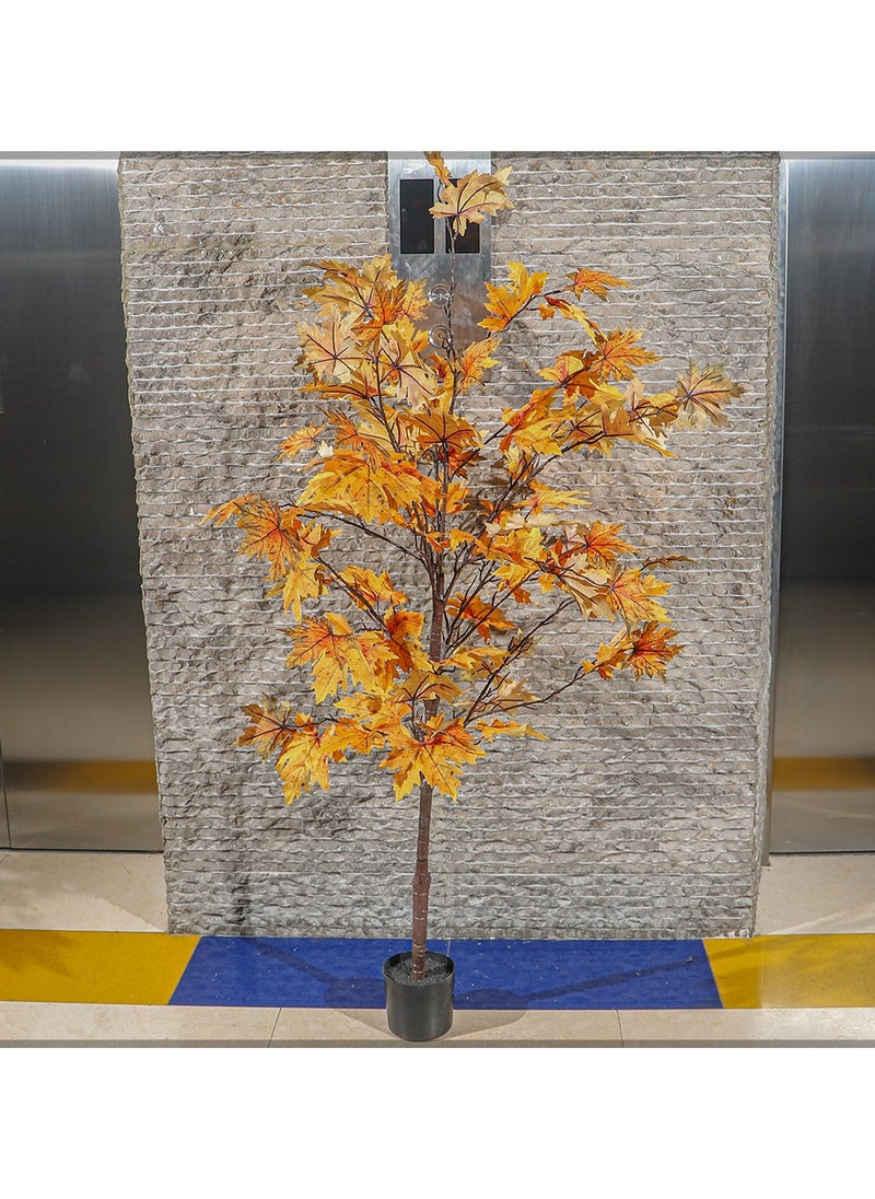 Yatai - YATAI Artificial Maple Leaves Plant 1.5 Meters High Artificial Maple Tree Fake Plant with Plastic Pot for Home Garden Decoration – Fake Tree – Artificial Plants - Image 1
