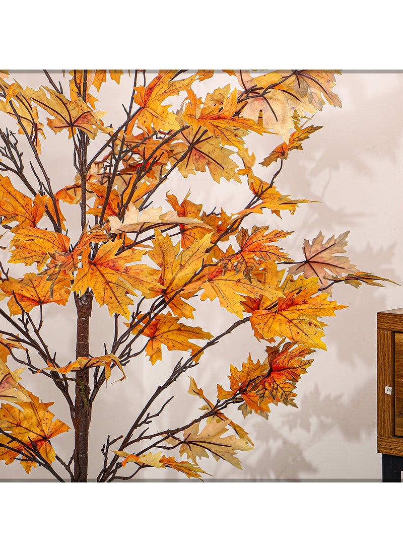 Yatai - YATAI Artificial Maple Leaves Plant 1.5 Meters High Artificial Maple Tree Fake Plant with Plastic Pot for Home Garden Decoration – Fake Tree – Artificial Plants - Image 1