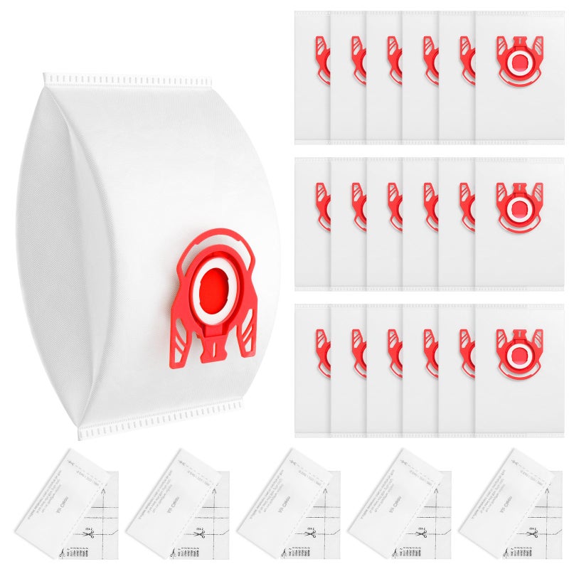 LINNIW 20 Pack 3D Airclean FJM Vacuum Cleaner Bags Compatible with Miele FJM Vacuum Cleaner, Compact C1, Compact C2, Complete C1, S241, S290, S300i, S500, S700, S4, S6 Series, Replaces Part 10123220 - Image 1
