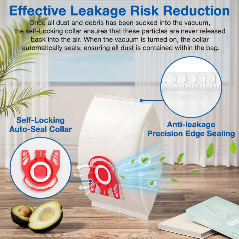 LINNIW 20 Pack 3D Airclean FJM Vacuum Cleaner Bags Compatible with Miele FJM Vacuum Cleaner, Compact C1, Compact C2, Complete C1, S241, S290, S300i, S500, S700, S4, S6 Series, Replaces Part 10123220 - Image 5