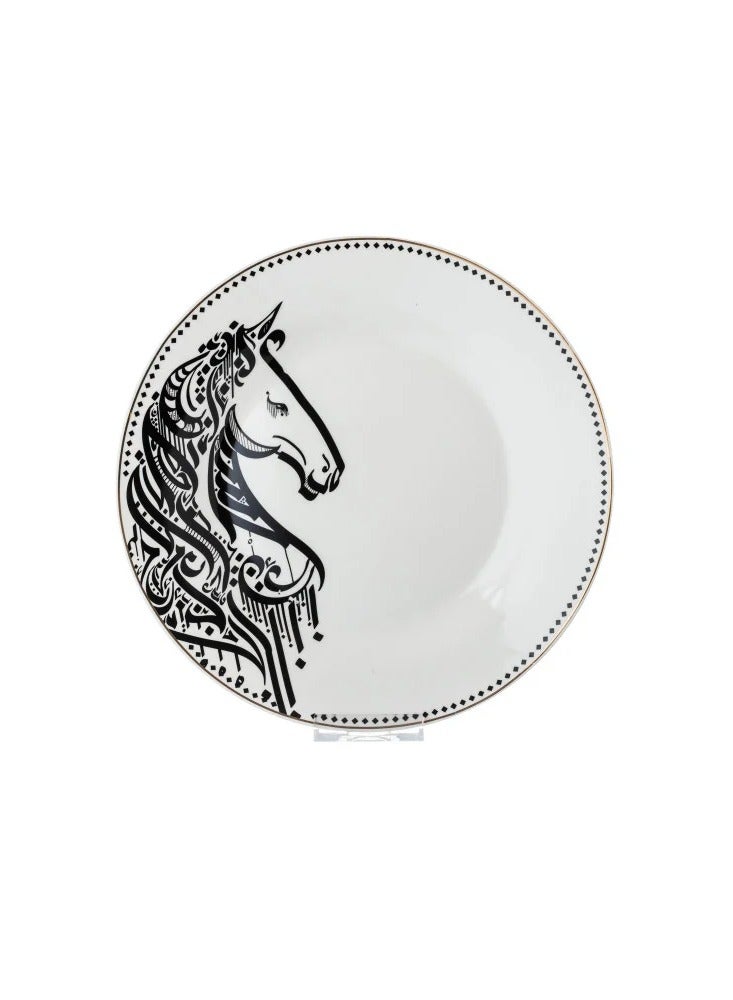 هيك طقم سفرة بورسلين مكون من 29 قطعة ديزاين أسود ذهبي - Image 4