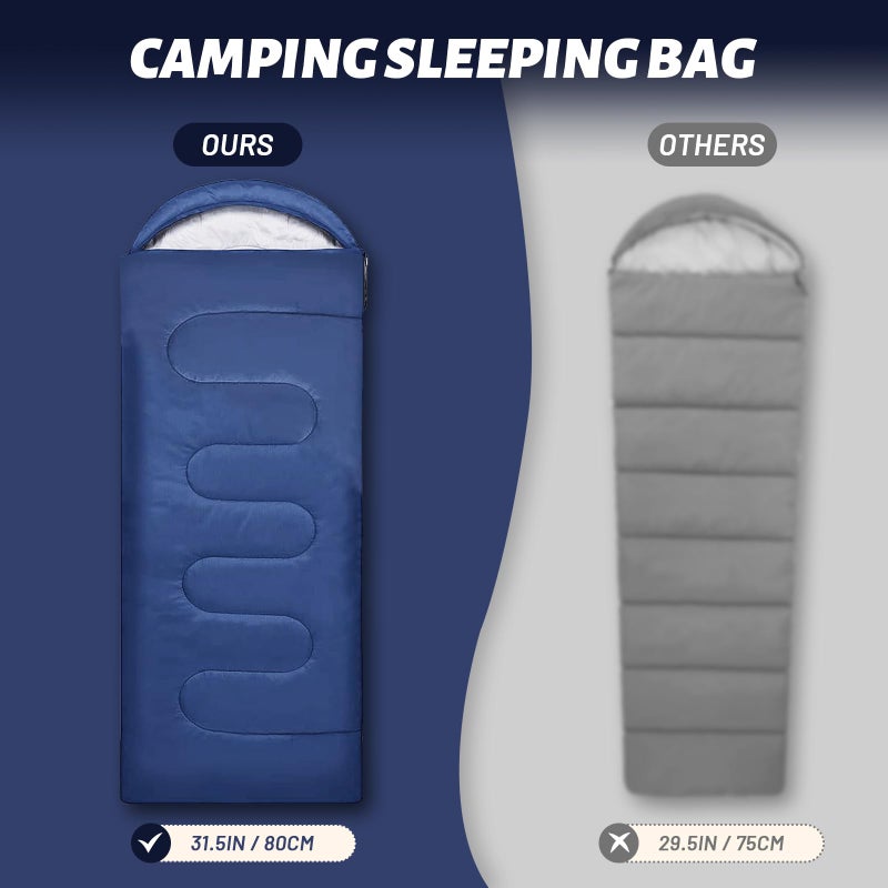 Sleeping Bag Sleeping Bags for Adults Kids 4 Season Single Person Lightweight Waterproof Sleeping Bags Warm Weather and Winter Backpacking Sleeping Bag for Camping Hiking Traveling - Image 4