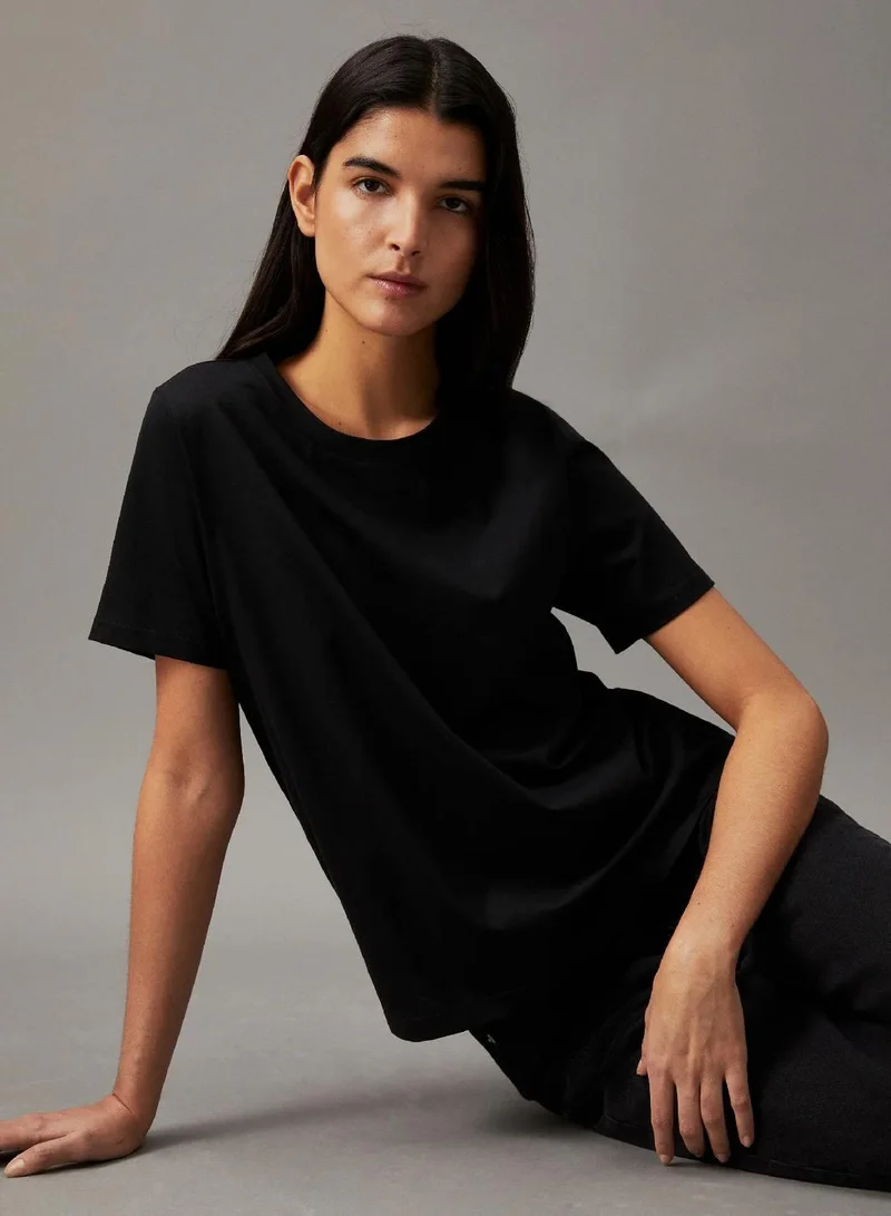 Calvin Klein Ck Black Soft Cotton T-shirt for Women | Best Price UAE