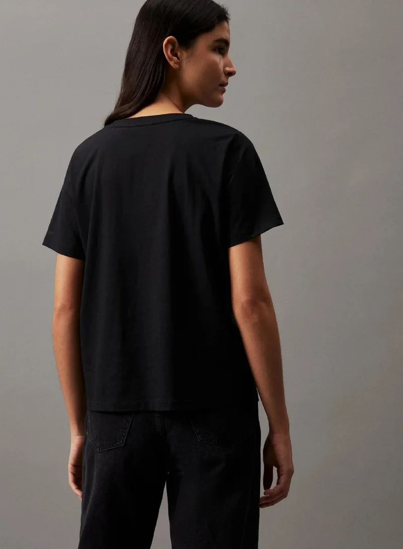 Calvin Klein Ck Black Soft Cotton T-shirt for Women | Best Price UAE