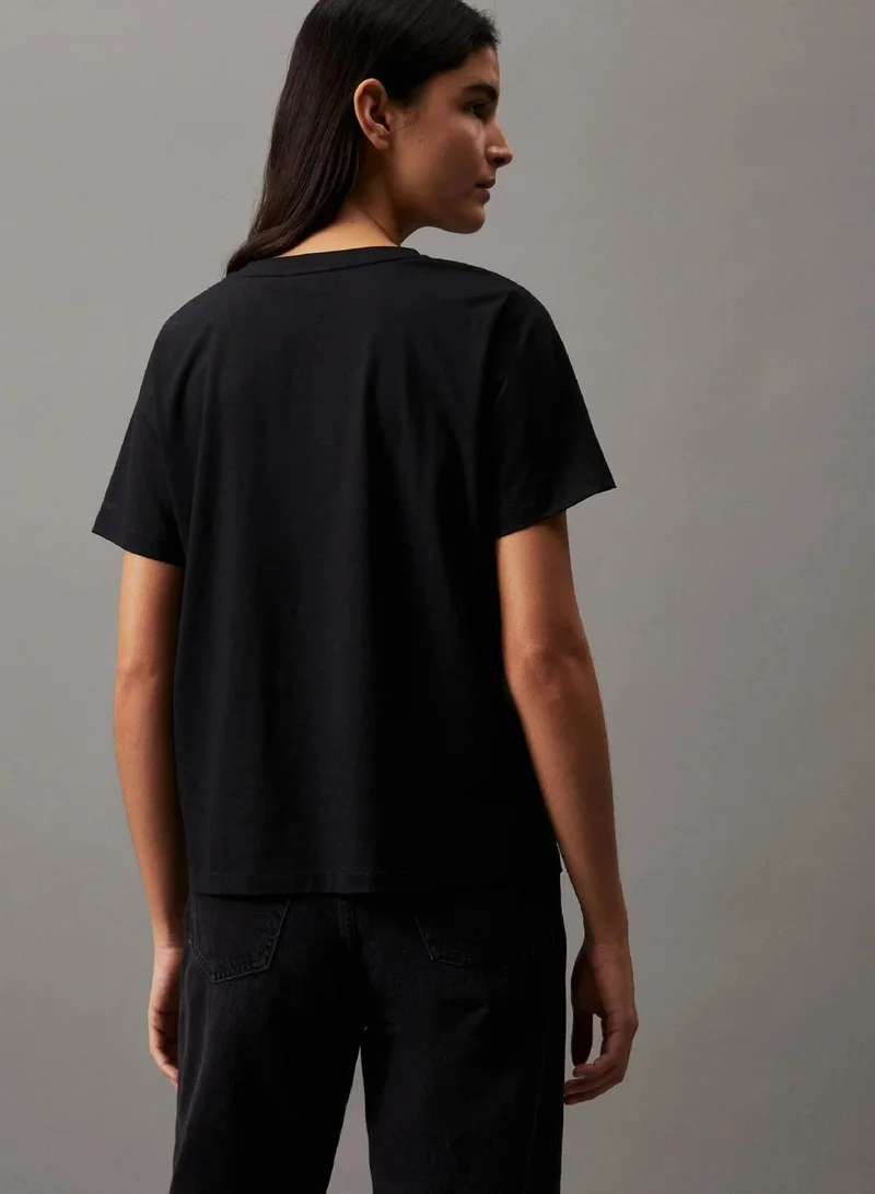 Calvin Klein Ck Black Soft Cotton T-shirt for Women | Best Price UAE