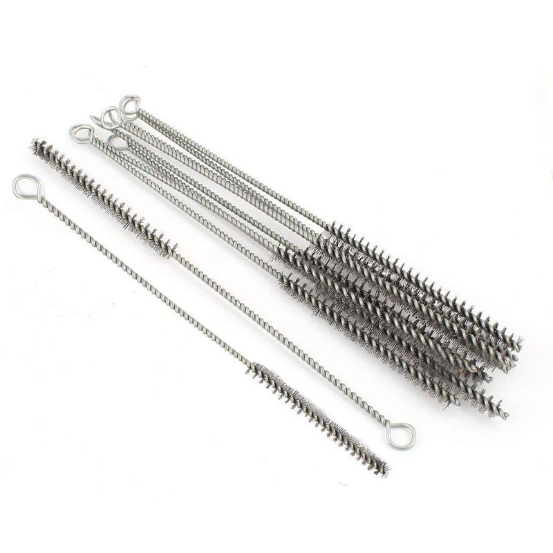 YXQ 10mm Tube Brush Stainless Steel Wire Bottle 114 inch LongHandle Stiff Bristle Cleaning 12pcs - Image 2