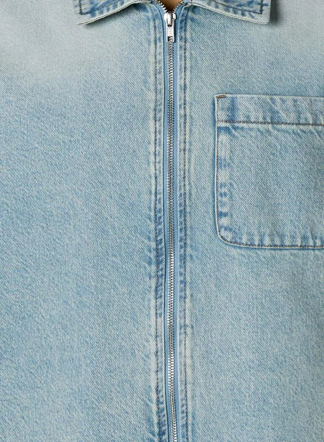 Lee Cooper  Lee Cooper Men Regular Fit Zip Through Shacket for Men | Best Price UAE
