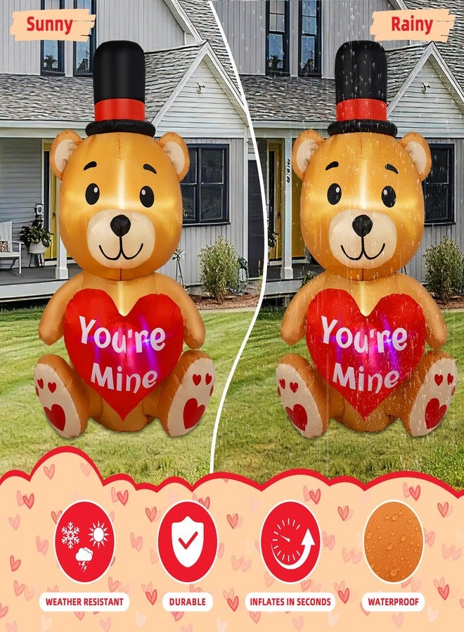 B&D 4FT Valentines Day Inflatable Bear Holding Love Heart, Valentines Day Gifts Blow Up Yard Decorations Built-in RGB LED Lights, Valentines Day Decor for Party Anniversary Wedding Propose Garden Lawn - Image 5