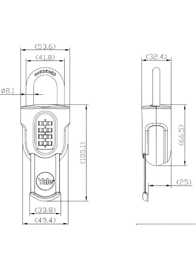 Yale Y879/55/130/1 Combination Padlock with Protective Cover, 50mm  - Image 3