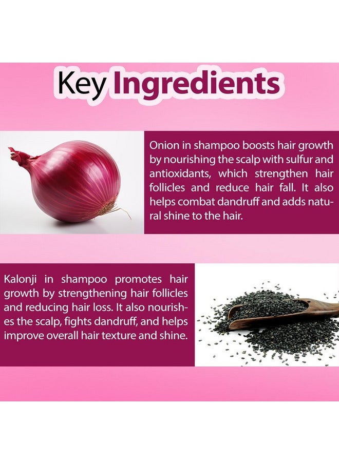 MNT - Red Onion & Kalonji Hair Shampoo For Hair Fall Control And Hair Growth With Onion & Black Cumin Seed Oil, 300 Ml - Image 1