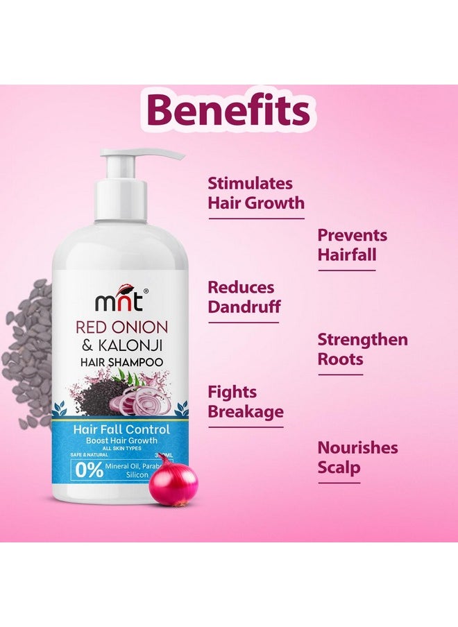 MNT - Red Onion & Kalonji Hair Shampoo For Hair Fall Control And Hair Growth With Onion & Black Cumin Seed Oil, 300 Ml - Image 1