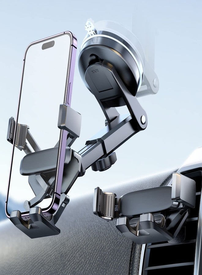 eSamcore Windshield Phone Mount for Car, Car Vent Phone Mount Gravity Suction Cup Phone Holder for Car Window Dashboard Car Cell Phone Holder for iPhone 14 Car Mount - Image 1