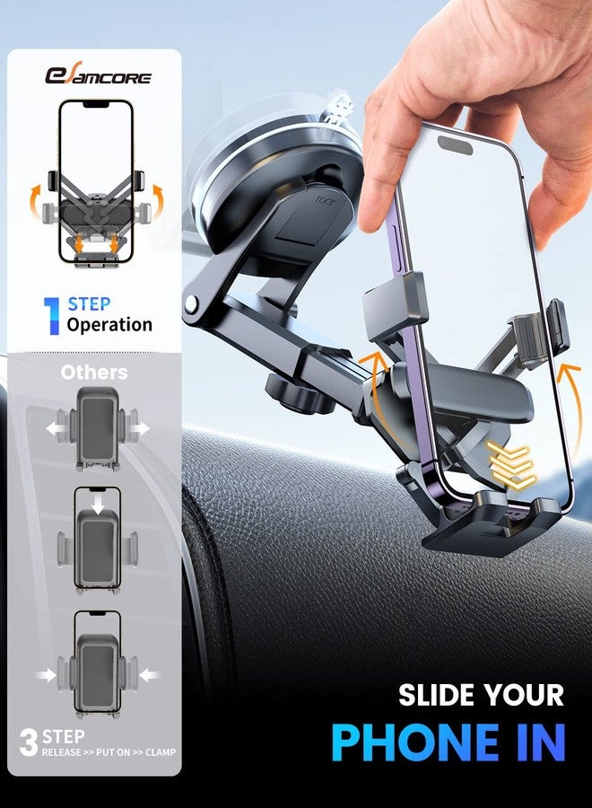 eSamcore Windshield Phone Mount for Car, Car Vent Phone Mount Gravity Suction Cup Phone Holder for Car Window Dashboard Car Cell Phone Holder for iPhone 14 Car Mount - Image 2
