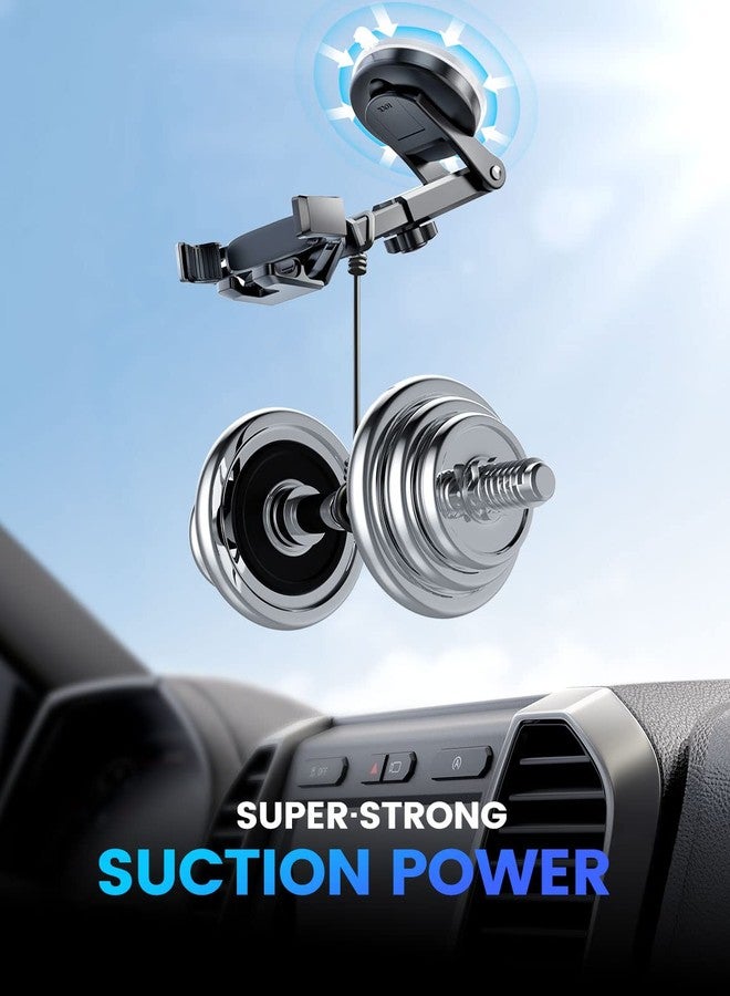 eSamcore Windshield Phone Mount for Car, Car Vent Phone Mount Gravity Suction Cup Phone Holder for Car Window Dashboard Car Cell Phone Holder for iPhone 14 Car Mount - Image 4