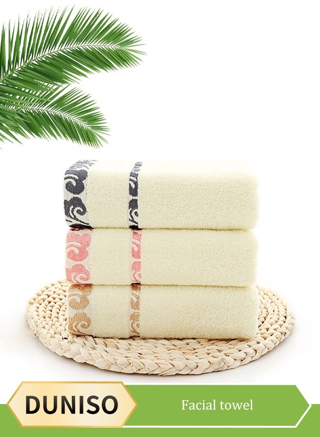 DUNISO 3PCS Cotton Hand Towels Premium Quality Face Towels Skin-Friendly Soft Quick-Drying Moisture Highly Absorbent, Quick Dry,Best Towel for Bathroom, Spa And Hotel,yellow(73x33ccn) - Image 1