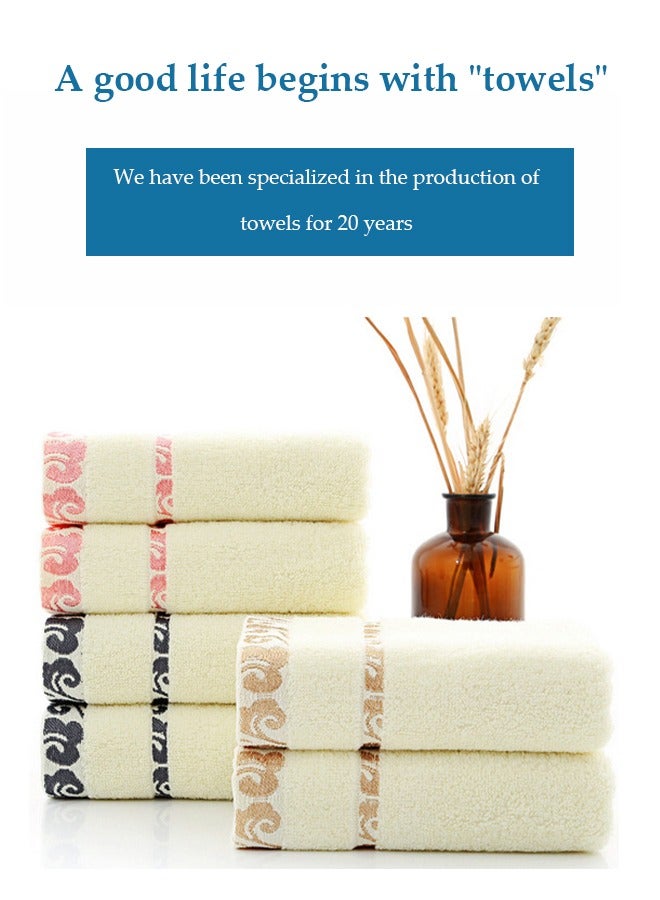 DUNISO 3PCS Cotton Hand Towels Premium Quality Face Towels Skin-Friendly Soft Quick-Drying Moisture Highly Absorbent, Quick Dry,Best Towel for Bathroom, Spa And Hotel,yellow(73x33ccn) - Image 3