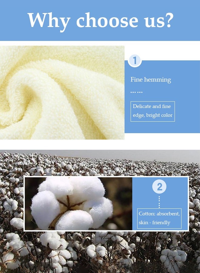 DUNISO 3PCS Cotton Hand Towels Premium Quality Face Towels Skin-Friendly Soft Quick-Drying Moisture Highly Absorbent, Quick Dry,Best Towel for Bathroom, Spa And Hotel,yellow(73x33ccn) - Image 4