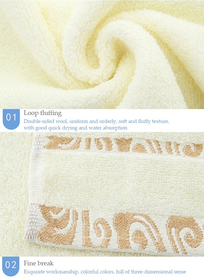 DUNISO 3PCS Cotton Hand Towels Premium Quality Face Towels Skin-Friendly Soft Quick-Drying Moisture Highly Absorbent, Quick Dry,Best Towel for Bathroom, Spa And Hotel,yellow(73x33ccn) - Image 5