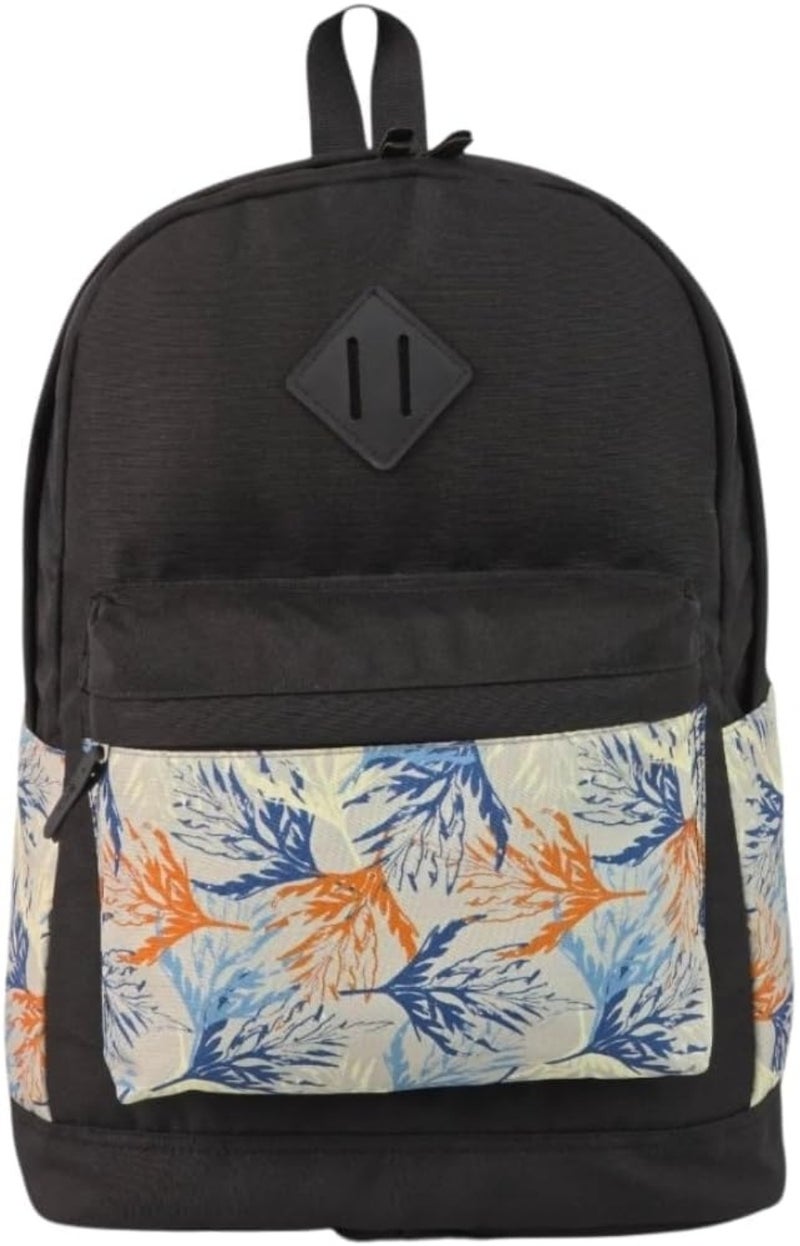 Force laptop backpack 15.6 inch Black color with Botanical Pattern - Image 1