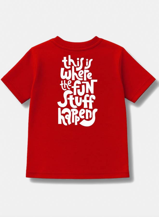 Kiddo Kids Unisex Play Mode Red T-shirt