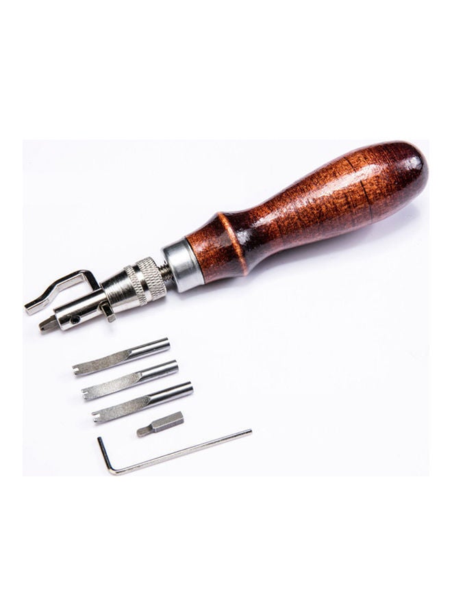 NIBEMINENT Multi-Functional Leather Groover Tool Brown - Image 4